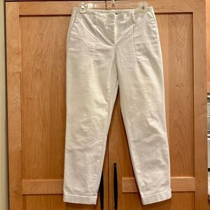 Boden Chelsea Turn Up Ankle Trousers in Ivory size 4P